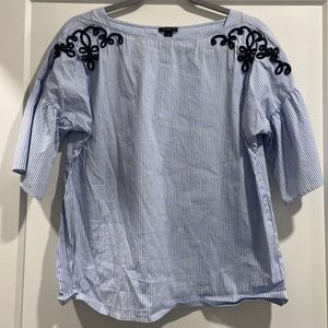 Ann Taylor Factory Striped Tunic with Billow Short Sleeve MP